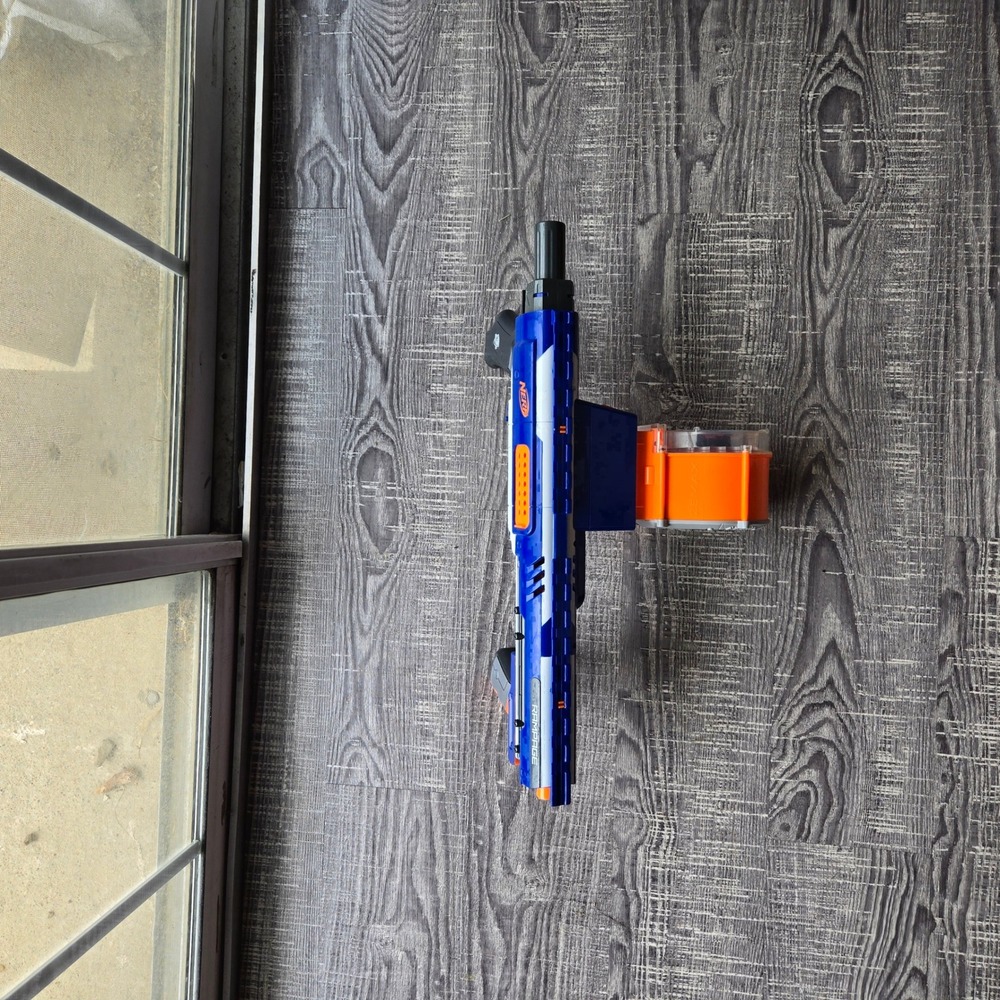 Nerf N-Strike Elite Rampage Blaster with 25 Dart Drum Magazine Blue Orange Toy